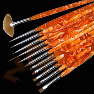 Conjunto com 12 Pincéis para Unhas de Gel Arte 8 